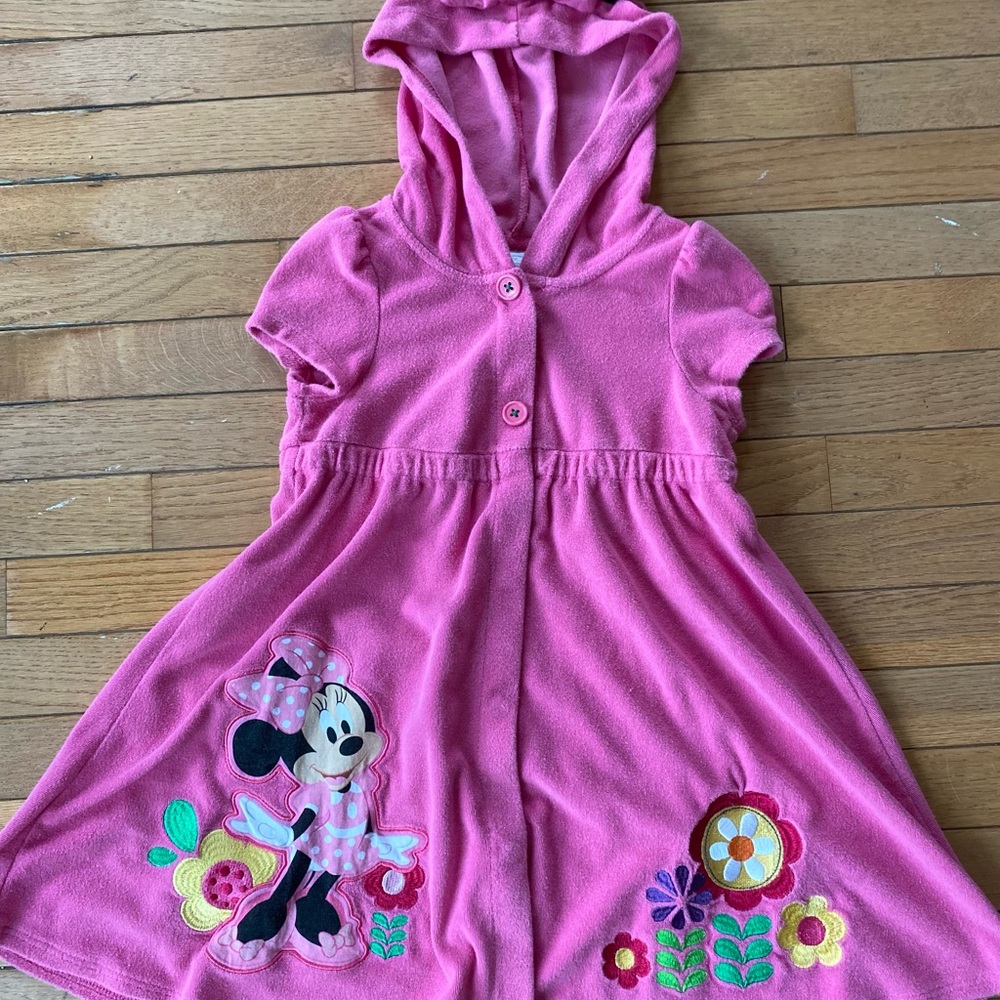 Disney Pink Minnie Mouse girls terry cloth coverup - Picture 4 of 13